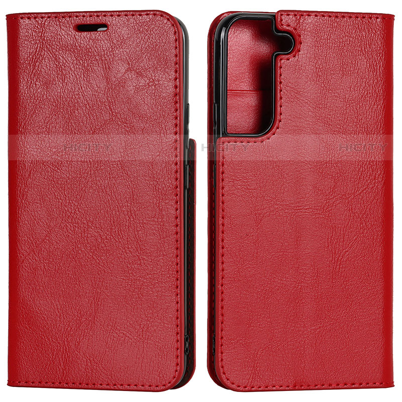 Funda de Cuero Cartera con Soporte Carcasa D13T para Samsung Galaxy S21 Plus 5G Rojo