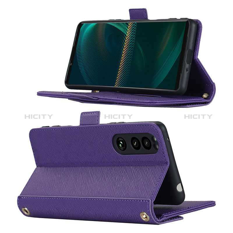 Funda de Cuero Cartera con Soporte Carcasa DT1 para Sony Xperia 5 III SO-53B