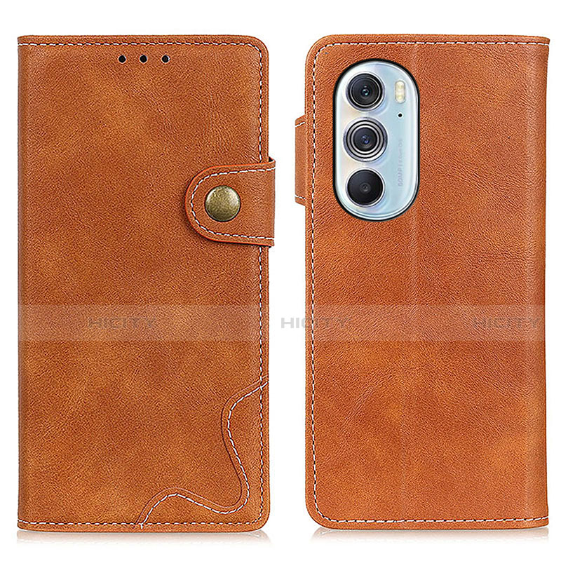 Funda de Cuero Cartera con Soporte Carcasa DY01 para Motorola Moto Edge 30 Pro 5G Marron