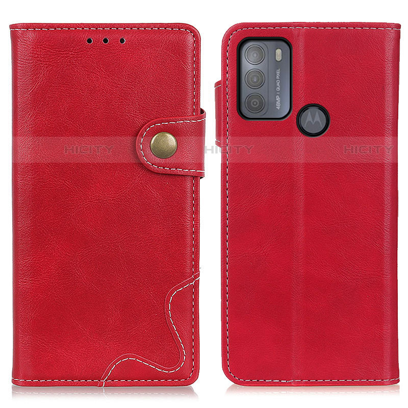 Funda de Cuero Cartera con Soporte Carcasa DY01 para Motorola Moto G50 Rojo