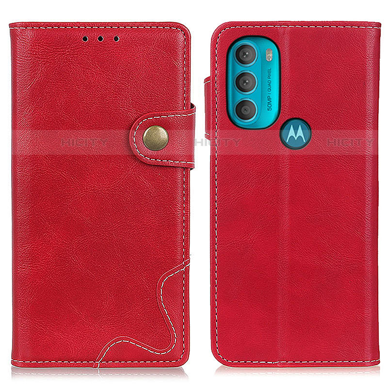 Funda de Cuero Cartera con Soporte Carcasa DY01 para Motorola Moto G71 5G Rojo