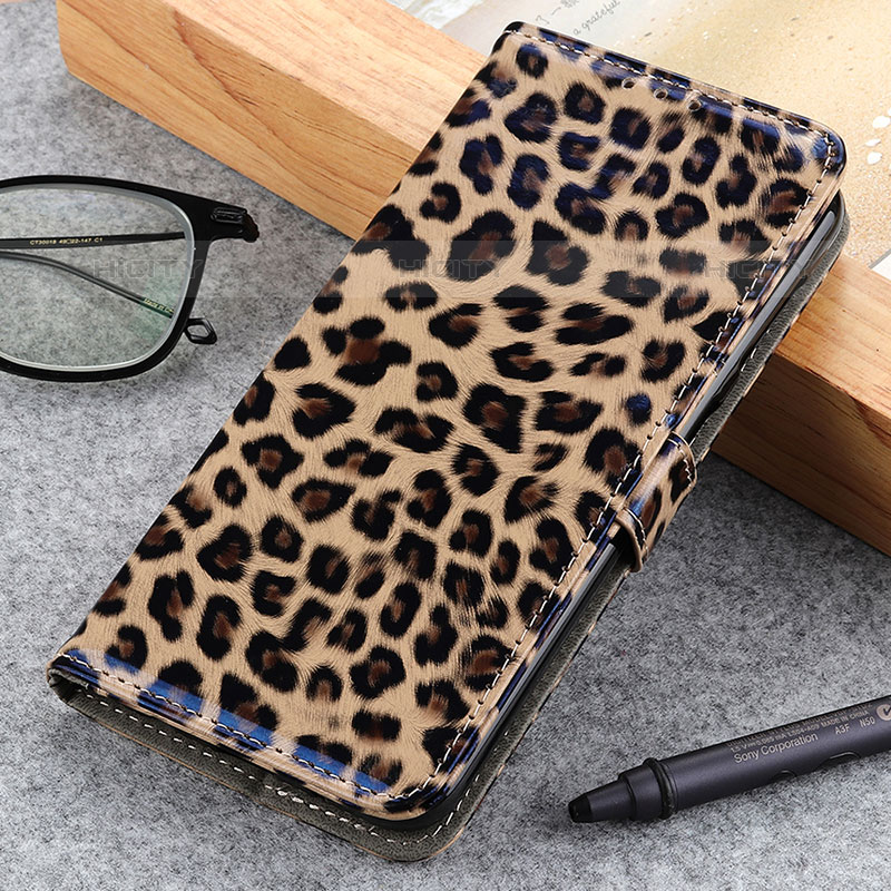 Funda de Cuero Cartera con Soporte Carcasa DY01 para Oppo Reno5 F Marron