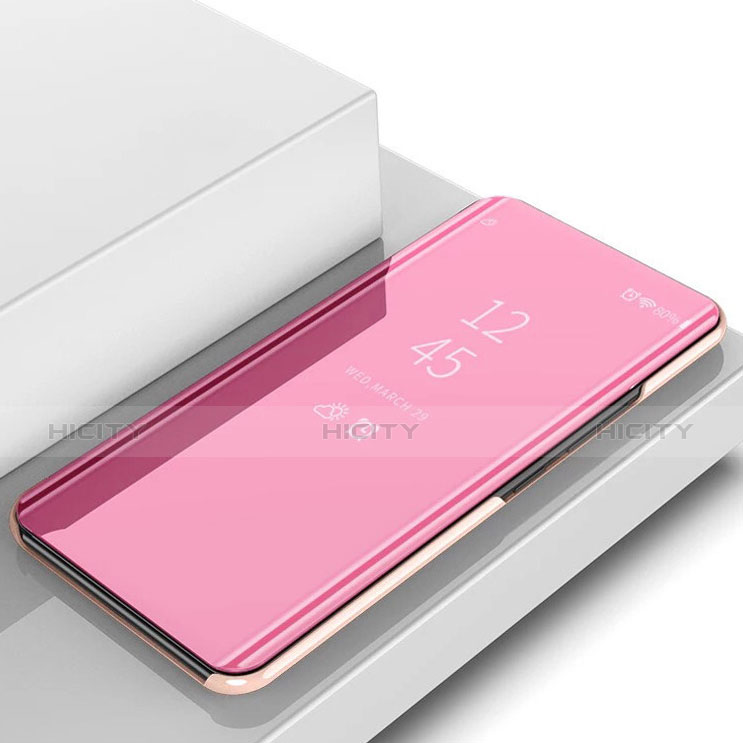 Funda de Cuero Cartera con Soporte Carcasa Espejo Carcasa L02 para Samsung Galaxy S10 Oro Rosa