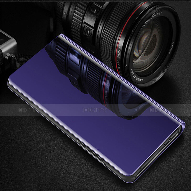 Funda de Cuero Cartera con Soporte Carcasa Espejo Carcasa para Oppo R17 Pro Morado