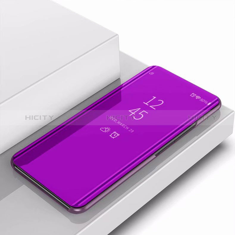 Funda de Cuero Cartera con Soporte Carcasa Espejo Carcasa para Samsung Galaxy A9 (2018) A920 Morado