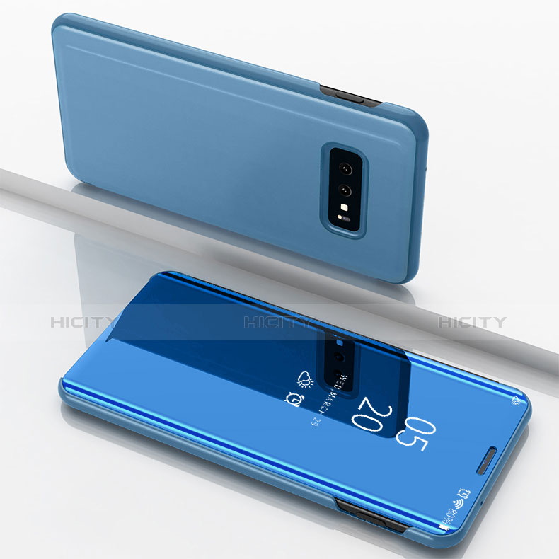 Funda de Cuero Cartera con Soporte Carcasa Espejo Carcasa para Samsung Galaxy S10e Azul Cielo