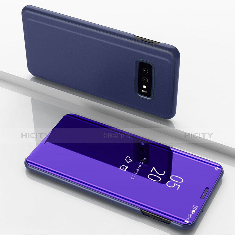 Funda de Cuero Cartera con Soporte Carcasa Espejo Carcasa para Samsung Galaxy S10e Morado