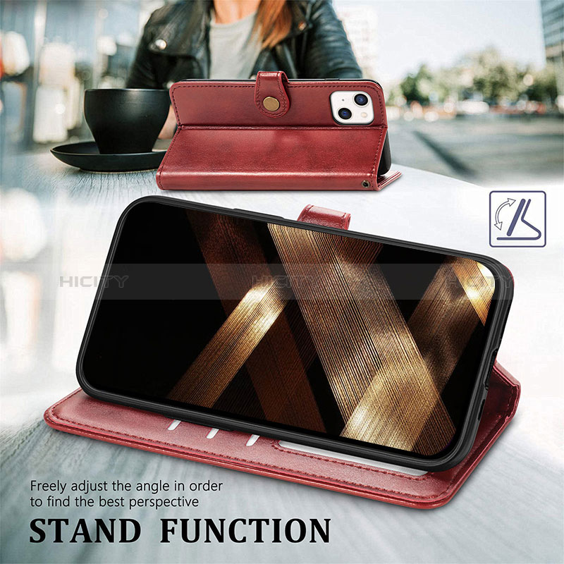 Funda de Cuero Cartera con Soporte Carcasa F01 para Apple iPhone 15