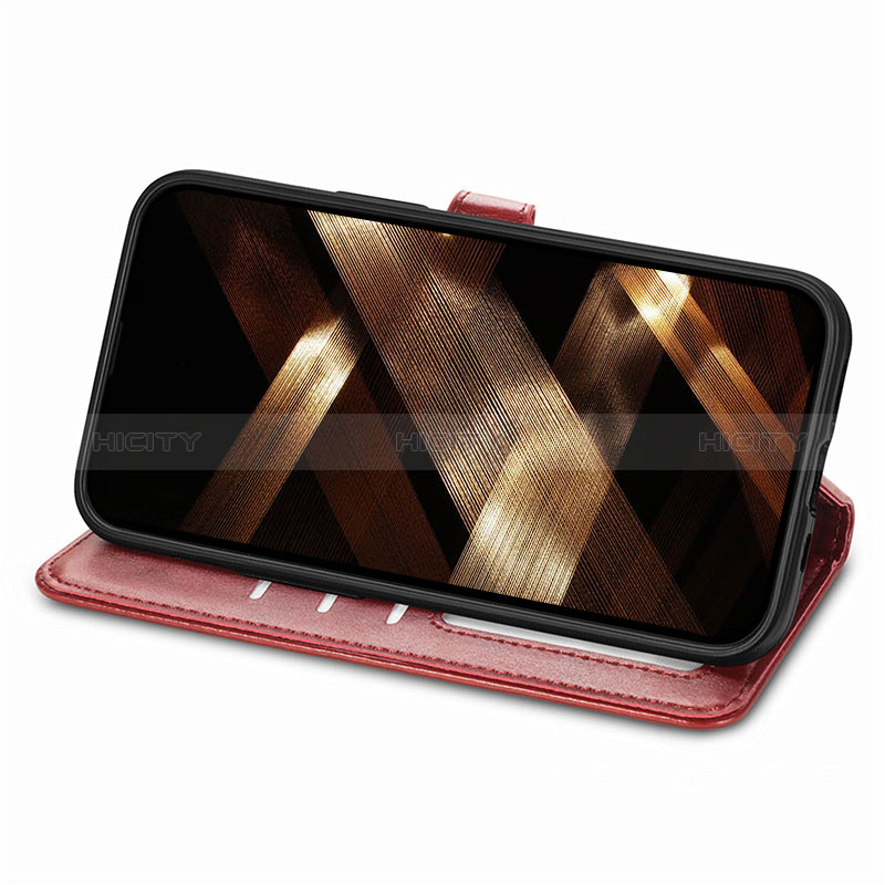 Funda de Cuero Cartera con Soporte Carcasa F01 para Apple iPhone 15