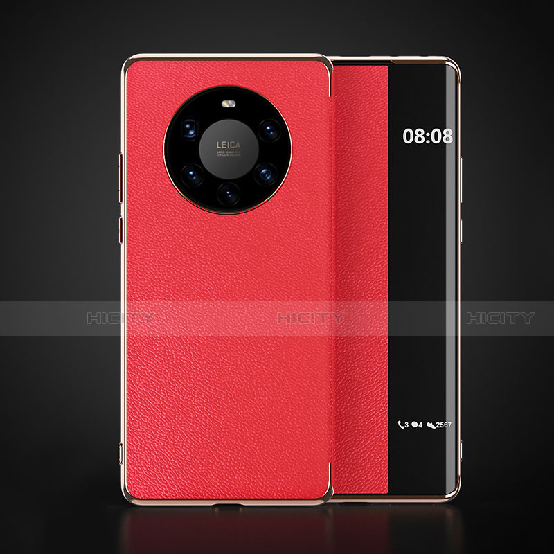 Funda de Cuero Cartera con Soporte Carcasa F03 para Huawei Mate 40 Pro+ Plus Rojo