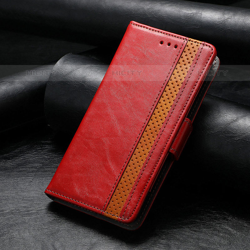 Funda de Cuero Cartera con Soporte Carcasa F04 para Apple iPhone 15 Pro Max Rojo