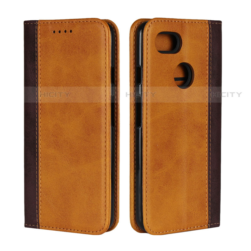 Funda de Cuero Cartera con Soporte Carcasa G01 para Google Pixel 3 Naranja