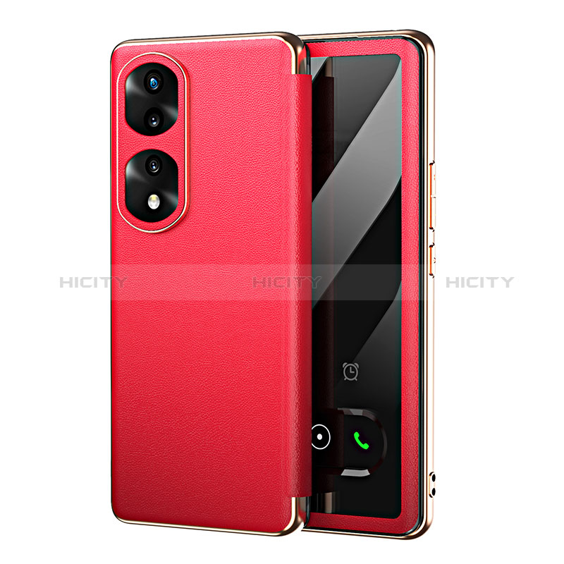 Funda de Cuero Cartera con Soporte Carcasa GS1 para Huawei Honor 70 Pro 5G Rojo