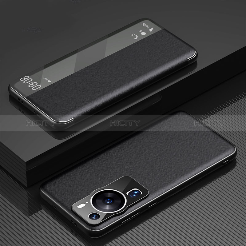 Funda de Cuero Cartera con Soporte Carcasa GS1 para Huawei P60 Negro