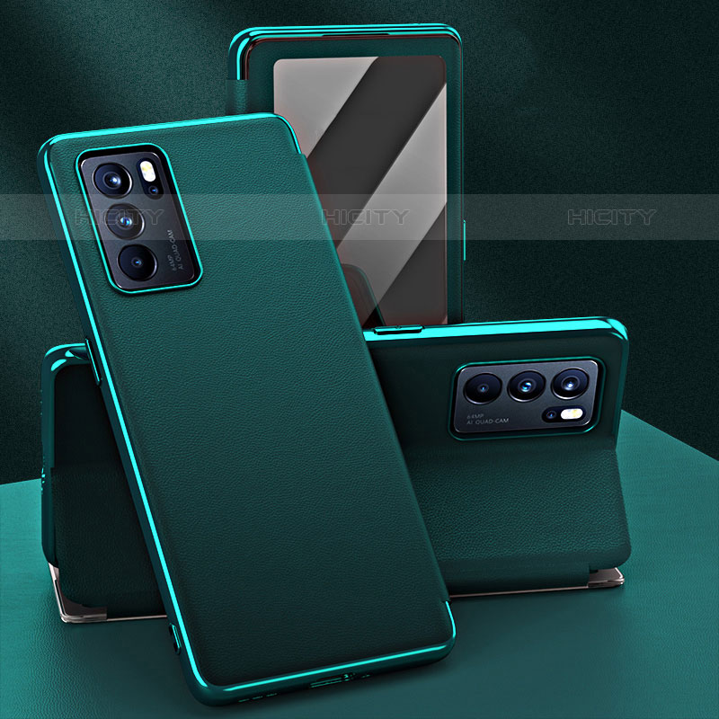 Funda de Cuero Cartera con Soporte Carcasa GS1 para Oppo Reno6 Pro 5G India Verde