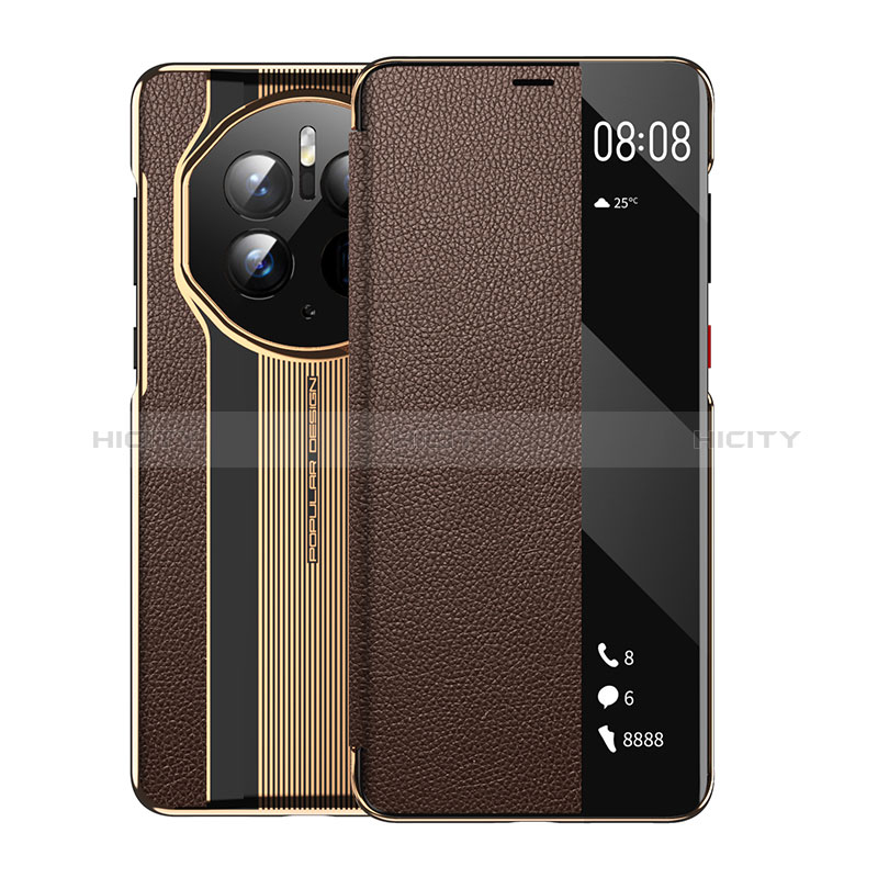 Funda de Cuero Cartera con Soporte Carcasa GS2 para Huawei Mate 50 Pro Marron