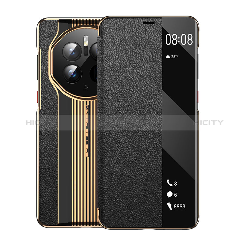 Funda de Cuero Cartera con Soporte Carcasa GS2 para Huawei Mate 50 Pro Negro