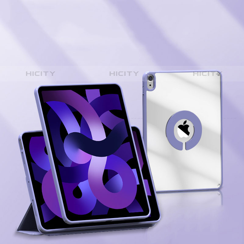 Funda de Cuero Cartera con Soporte Carcasa H01 para Apple iPad Air 4 10.9 (2020) Morado