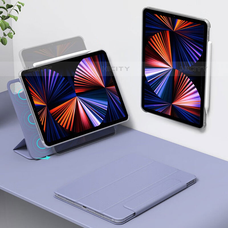Funda de Cuero Cartera con Soporte Carcasa H01 para Apple iPad Pro 11 (2021) Purpura Claro