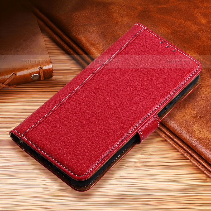 Funda de Cuero Cartera con Soporte Carcasa H01 para Apple iPhone 15 Pro Rojo