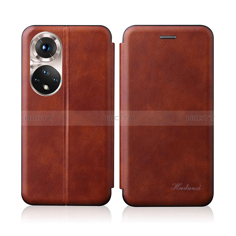 Funda de Cuero Cartera con Soporte Carcasa H01D para Huawei Honor 50 5G Marron