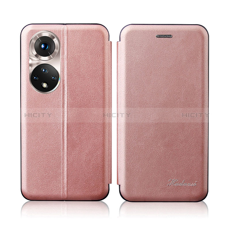 Funda de Cuero Cartera con Soporte Carcasa H01D para Huawei Honor 50 5G Oro Rosa