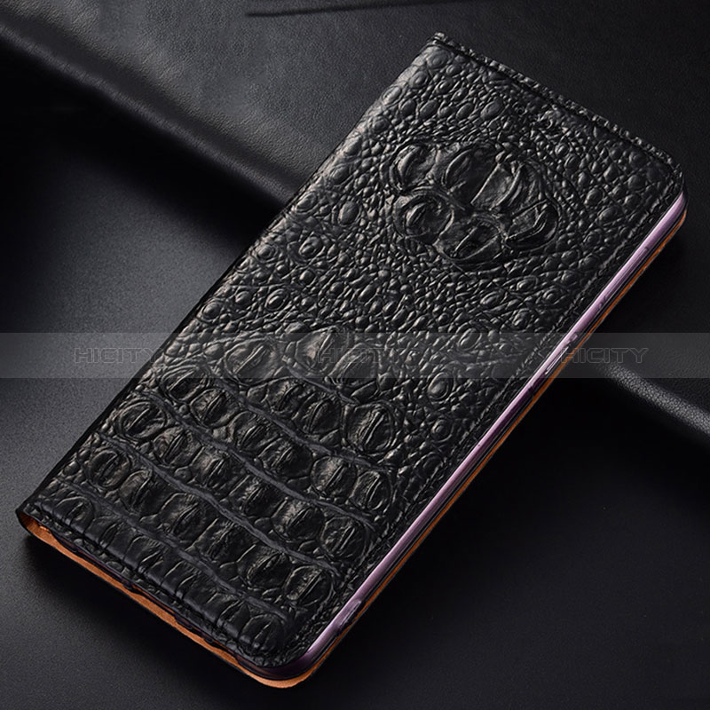 Funda de Cuero Cartera con Soporte Carcasa H01P para Apple iPhone 6 Plus Negro