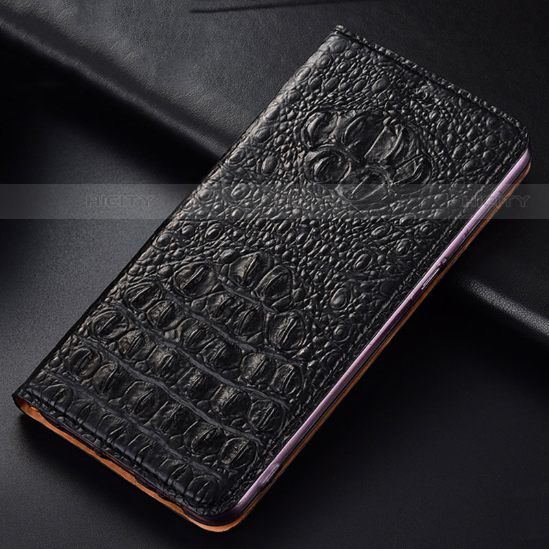 Funda de Cuero Cartera con Soporte Carcasa H01P para Motorola Moto G20 Negro