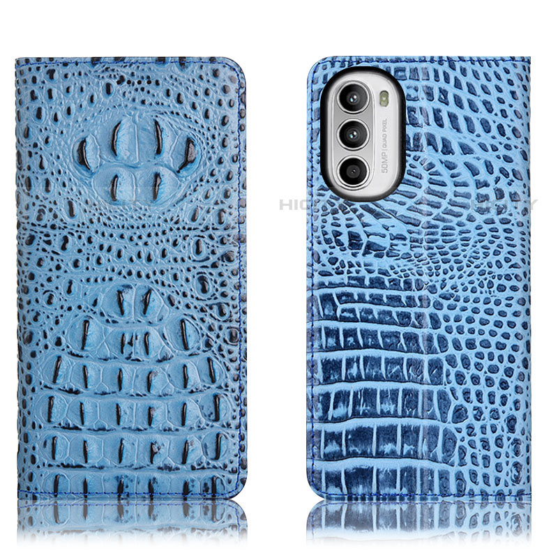 Funda de Cuero Cartera con Soporte Carcasa H01P para Motorola Moto G82 5G