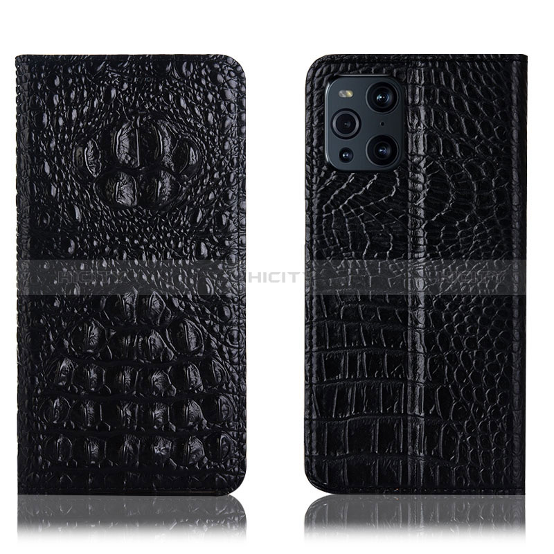 Funda de Cuero Cartera con Soporte Carcasa H01P para Oppo Find X3 5G