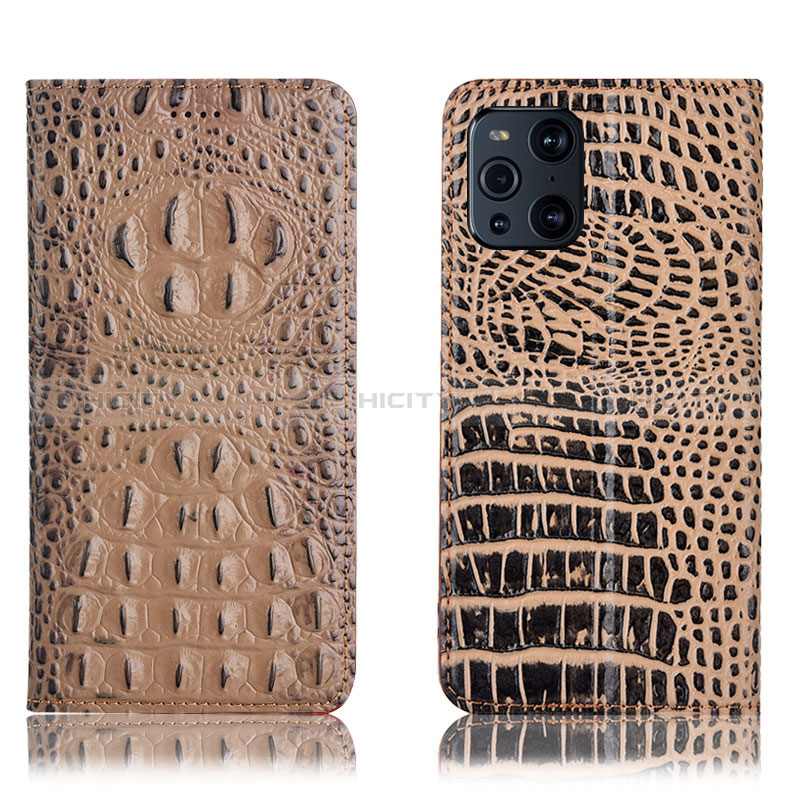 Funda de Cuero Cartera con Soporte Carcasa H01P para Oppo Find X3 5G