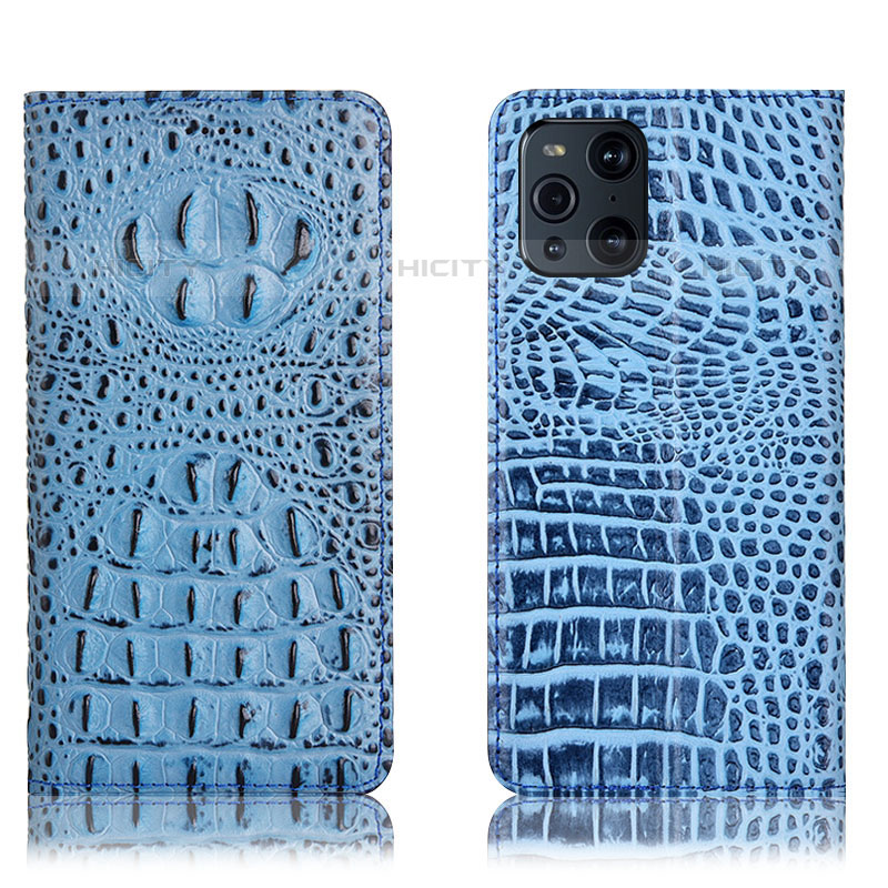 Funda de Cuero Cartera con Soporte Carcasa H01P para Oppo Find X3 Pro 5G