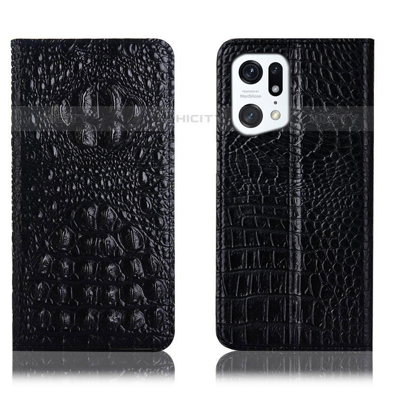 Funda de Cuero Cartera con Soporte Carcasa H01P para Oppo Find X5 Pro 5G