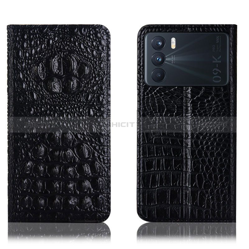 Funda de Cuero Cartera con Soporte Carcasa H01P para Oppo K9 Pro 5G Negro