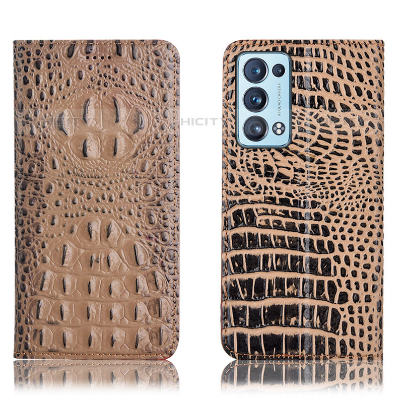 Funda de Cuero Cartera con Soporte Carcasa H01P para Oppo Reno6 Pro 5G