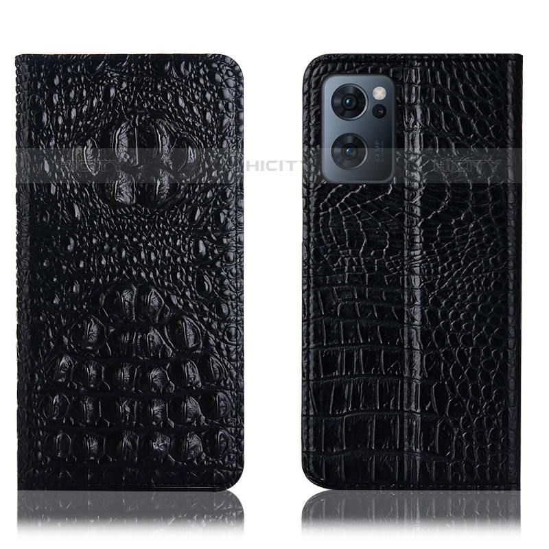 Funda de Cuero Cartera con Soporte Carcasa H01P para Oppo Reno7 5G