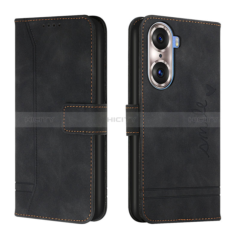 Funda de Cuero Cartera con Soporte Carcasa H01X para Huawei Honor 60 Pro 5G Negro