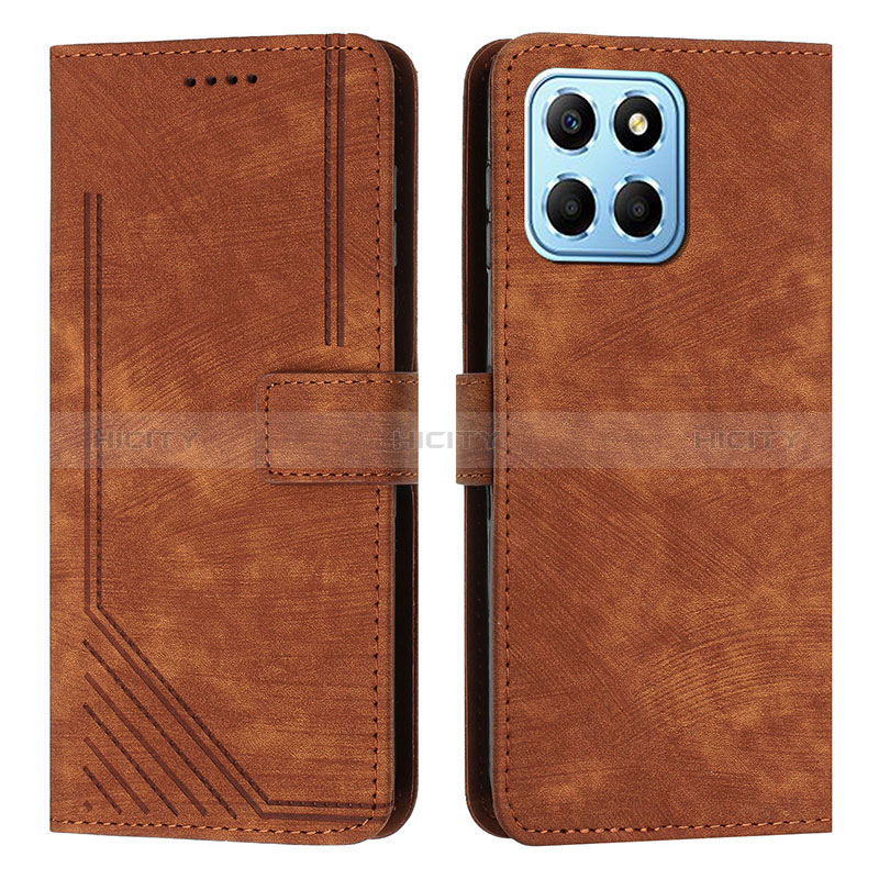 Funda de Cuero Cartera con Soporte Carcasa H01X para Huawei Honor 70 Lite 5G Marron