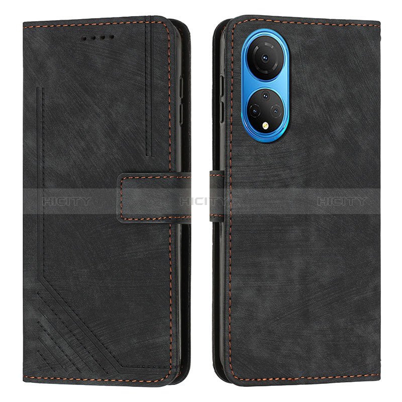 Funda de Cuero Cartera con Soporte Carcasa H01X para Huawei Honor X7 Negro