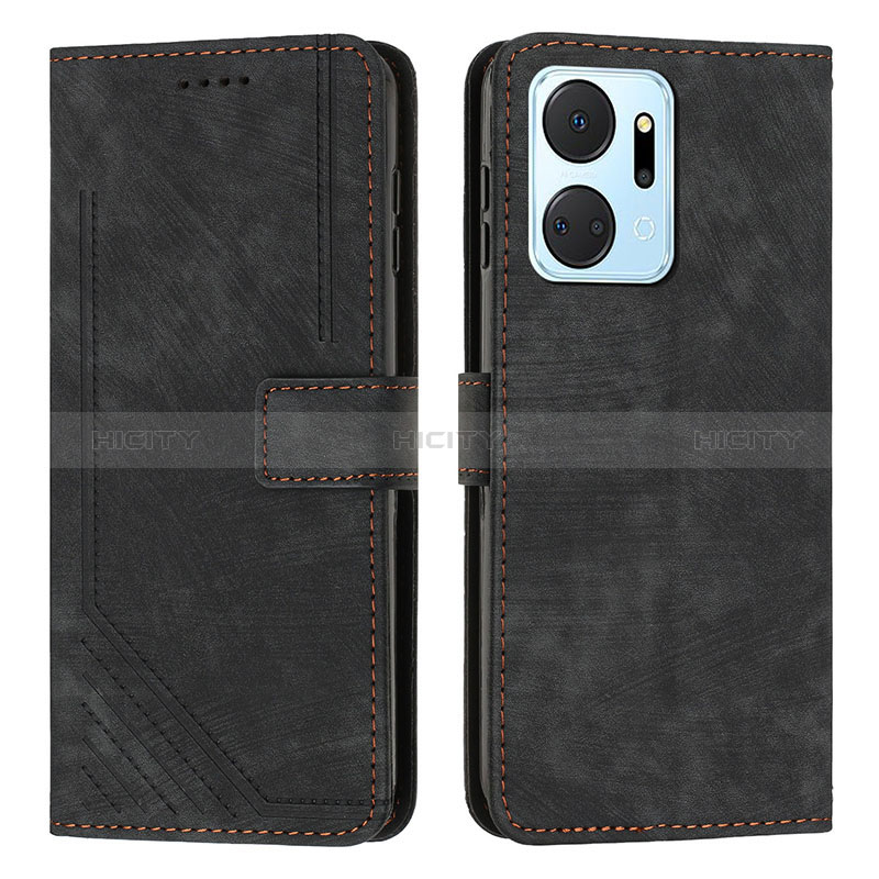 Funda de Cuero Cartera con Soporte Carcasa H01X para Huawei Honor X7a Negro