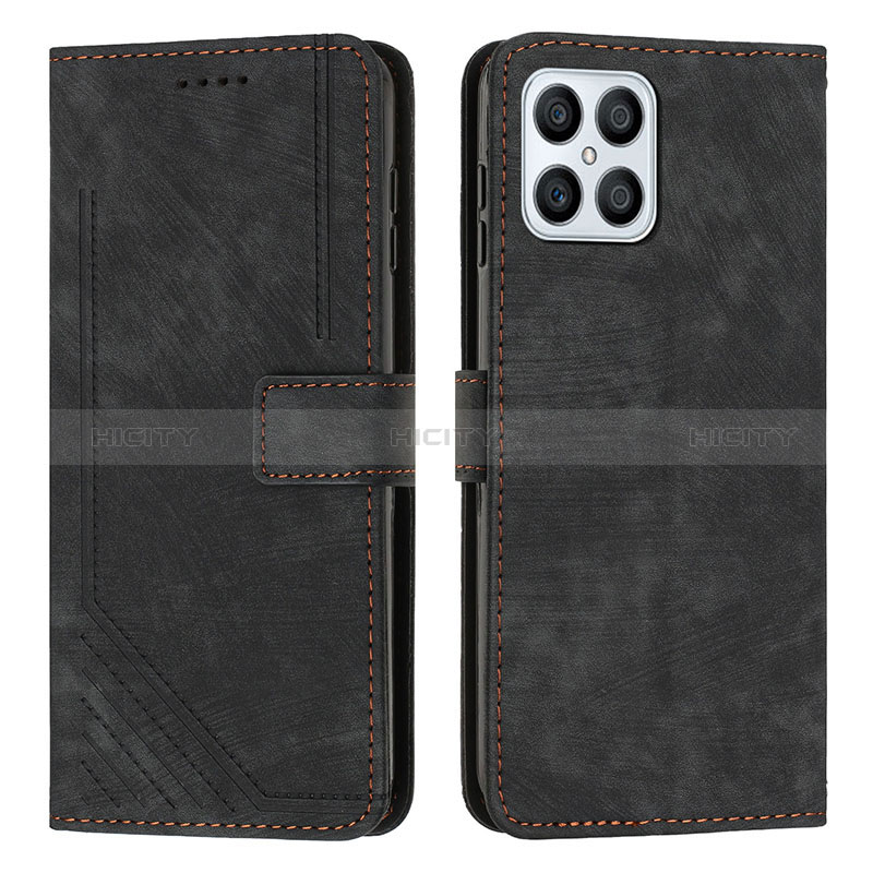 Funda de Cuero Cartera con Soporte Carcasa H01X para Huawei Honor X8 4G Negro