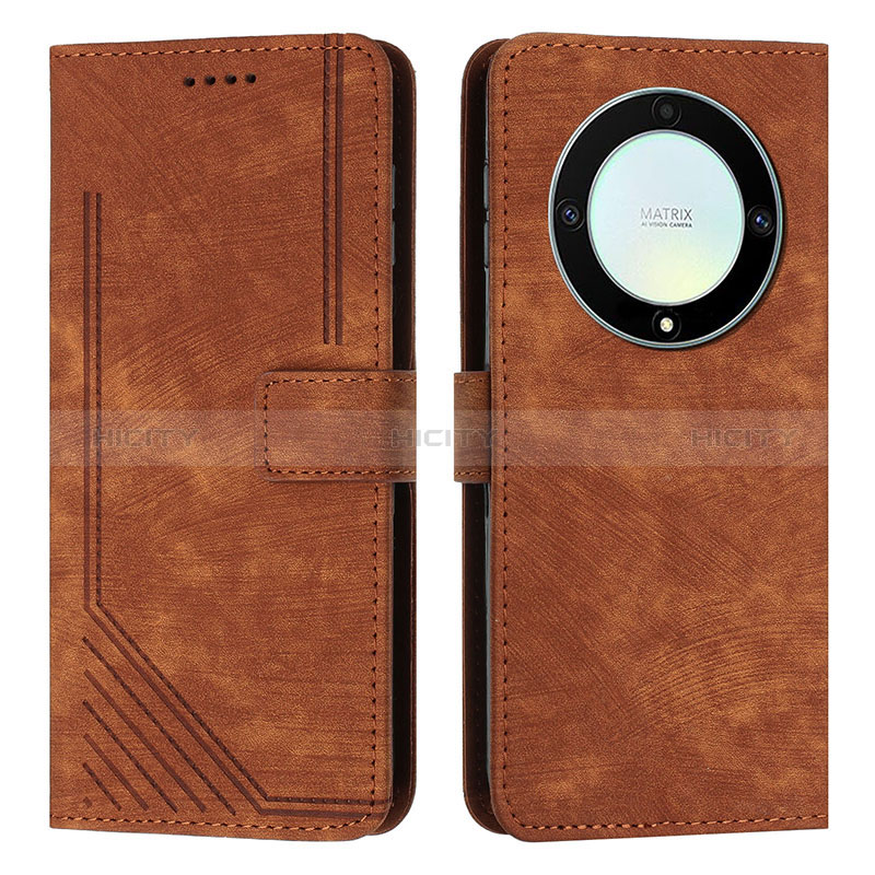 Funda de Cuero Cartera con Soporte Carcasa H01X para Huawei Honor X9a 5G Marron