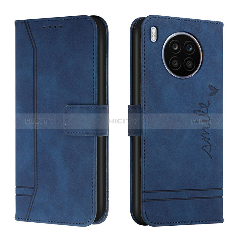 Funda de Cuero Cartera con Soporte Carcasa H01X para Huawei Nova 8i Azul