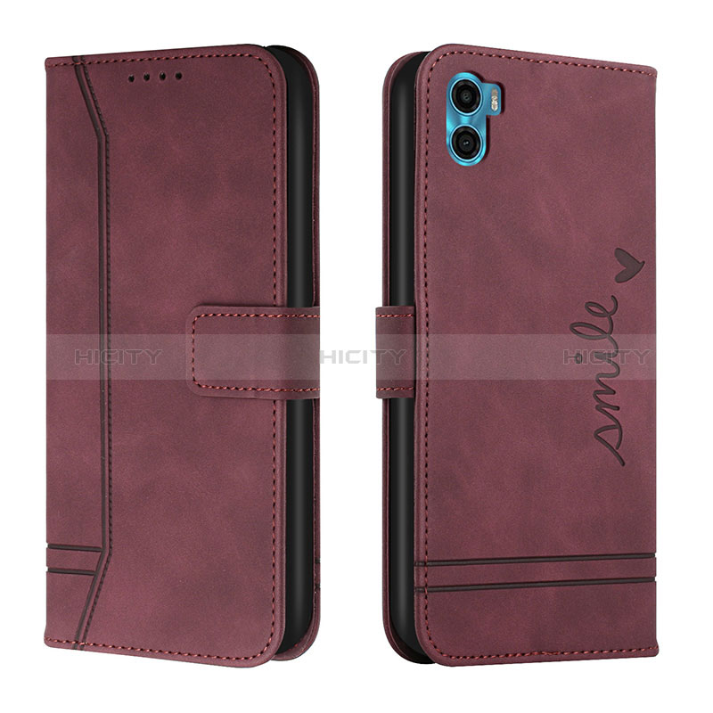 Funda de Cuero Cartera con Soporte Carcasa H01X para Motorola Moto E22S