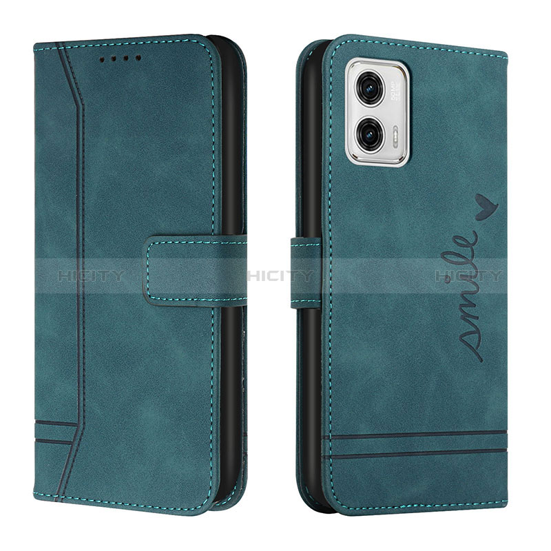 Funda de Cuero Cartera con Soporte Carcasa H01X para Motorola Moto G73 5G Verde