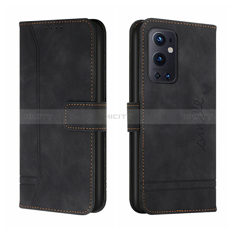 Funda de Cuero Cartera con Soporte Carcasa H01X para OnePlus 9 Pro 5G Negro