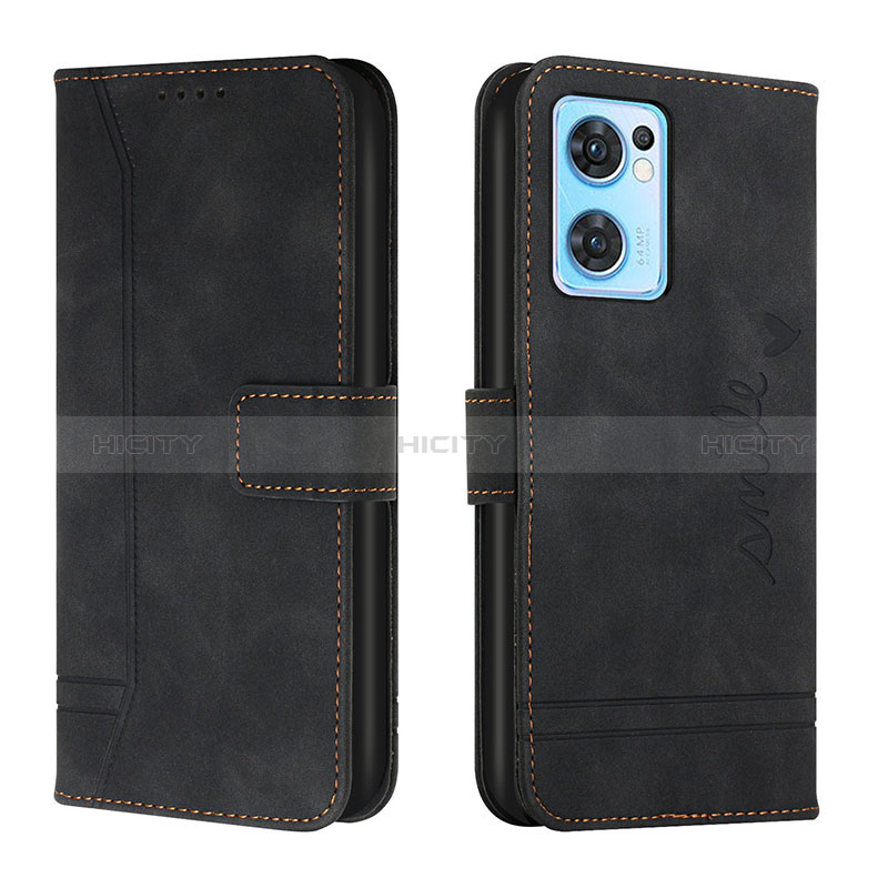 Funda de Cuero Cartera con Soporte Carcasa H01X para OnePlus Nord CE 2 5G Negro