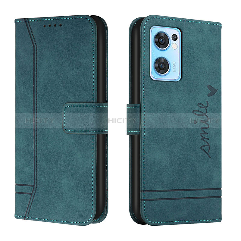 Funda de Cuero Cartera con Soporte Carcasa H01X para OnePlus Nord CE 2 5G Verde