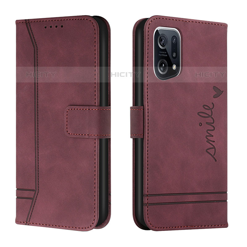 Funda de Cuero Cartera con Soporte Carcasa H01X para Oppo Find X5 Pro 5G