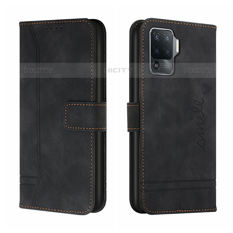 Funda de Cuero Cartera con Soporte Carcasa H01X para Oppo Reno5 F